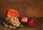 Gustave Caillebotte Peaches, Apples and Grapes on a Vine Leaf - 1871 oil painting reproduction