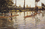 Gustave Caillebotte Boating on the Yerres - 1877 oil painting reproduction