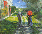 Gustave Caillebotte Rising Road - 1881  oil painting reproduction