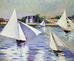 Gustave Caillebotte Sailboats on the Seine at Argenteuil - 1892  oil painting reproduction