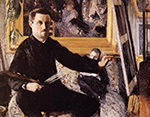 Gustave Caillebotte Self Portrait with Easel - 1879 - 1880  oil painting reproduction