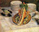 Gustave Caillebotte Still Life with Crayfish - 1880 - 1882  oil painting reproduction