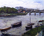 Gustave Caillebotte The Bank and Bridge at Argenteuil - 1882  oil painting reproduction