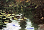 Gustave Caillebotte Yerres, on the Pond, Water Lilies - 1871 oil painting reproduction