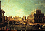 Giovanni Canaletto Basilica di Vecenza and the Ponte de Rialto oil painting reproduction