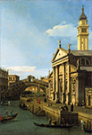 Giovanni Canaletto Capriccio The Rialto Bridge and The Church of S Giorgio Maggiore oil painting reproduction