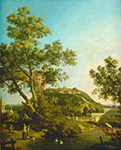 Giovanni Canaletto English Landscape Capriccio with a Palace oil painting reproduction