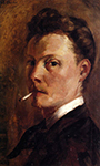 Henri-Edmond Cross Self Portrait with Cigarette, 1880 oil painting reproduction