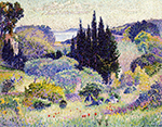 Henri-Edmond Cross Cypress, April, 1904 oil painting reproduction