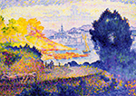 Henri-Edmond Cross View of Menton, 1899 oil painting reproduction