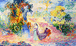 Henri-Edmond Cross Woman in a Park, 1909 oil painting reproduction