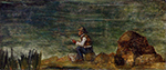 Paul Cezanne Fisherman on the Rocks, 1862-64 oil painting reproduction