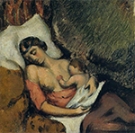 Paul Cezanne Hortense Breast Feeding Paul, 1872 oil painting reproduction