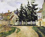 Paul Cezanne Houses and Fir Trees, 1881 oil painting reproduction