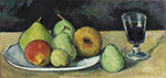 Paul Cezanne Still Life with Pears and Glass, 1879-80 oil painting reproduction