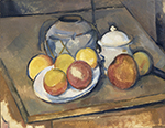 Paul Cezanne Straw-Trimmed Vase, Sugar Bowl and Apples, 1890-93 oil painting reproduction