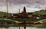 Paul Cezanne View of Bonnieres, 1866 oil painting reproduction