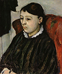 Paul Cezanne Portrait of Madame Cezanne in a Striped Robe, 1882-84 oil painting reproduction