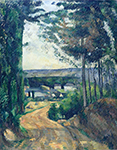 Paul Cezanne Road, Trees and Lake, 1879-1882 oil painting reproduction