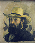 Paul Cezanne Self Portrait in a Straw Hat, 1875-76 oil painting reproduction