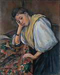 Paul Cezanne Young Italian Girl Resting on Her Elbow, 1896 oil painting reproduction