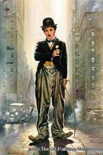 Charlie Chaplin painting for sale