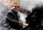 Elton at the Piano painting for sale