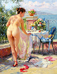 Nude on the Veranda painting for sale