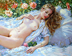 Nude in the Garden painting for sale