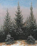 Caspar David Friedrich Fir Trees in the Snow (1828) oil painting reproduction