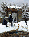 Caspar David Friedrich Graveyard under Snow (1826)  oil painting reproduction