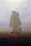 Caspar David Friedrich Segelschiff (1815) v2 oil painting reproduction