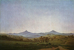 Caspar David Friedrich Bohemian Landscape with Mount Milleschauer (1808)  oil painting reproduction