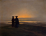 Caspar David Friedrich Evening Landscape with Two Men (1830-35)  oil painting reproduction