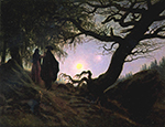Caspar David Friedrich Man and Woman Contemplating the Moon (1830-35)  oil painting reproduction