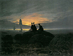 Caspar David Friedrich Moonrise by the Sea v.2 (1822)  oil painting reproduction