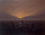 Caspar David Friedrich Moonrise over the Sea (1821) oil painting reproduction