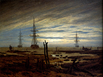 Caspar David Friedrich Navires a l'ancre  oil painting reproduction