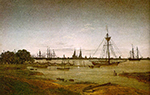 Caspar David Friedrich Port by Moonlight (1811) oil painting reproduction