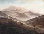 Caspar David Friedrich Riesengebirge Landscape with Rising Fog (1819-20)  oil painting reproduction