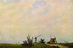 Caspar David Friedrich Sea Beach with Fisherman oil painting reproduction