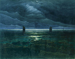 Caspar David Friedrich Seashore by Moonlight (1835) oil painting reproduction