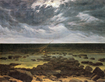 Caspar David Friedrich Seashore with Shipwreck by Moonlight (1825-30)  oil painting reproduction