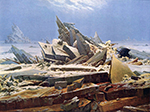 Caspar David Friedrich The Wreck of Hope, The Sea of Ice (Polar Sea), (1823-24)  oil painting reproduction