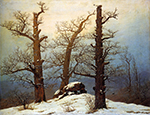 Caspar David Friedrich Tombeau Hunnique sous la Neige  oil painting reproduction