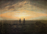 Caspar David Friedrich Zwei Manner am Meer bei Mondaufgang oil painting reproduction