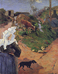 Paul Gauguin Breton Women at the Turn, 1888 oil painting reproduction