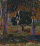 Paul Gauguin Hiva Oa, (Landscape with a Pig and a Horse), 1903 oil painting reproduction