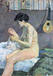 Paul Gauguin Suzanne Sewing - Study of a Nude, 1880 a oil painting reproduction