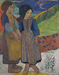 Paul Gauguin Two Breton Girls by the Sea, 1889 oil painting reproduction